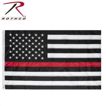 Rothco Deluxe Thin Red Line Flag / 3' X 5'