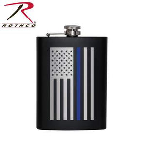 Rothco Stainless Steel Thin Blue Line Flag Flask