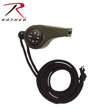 Rothco Super Whistle with Compass & Thermometer